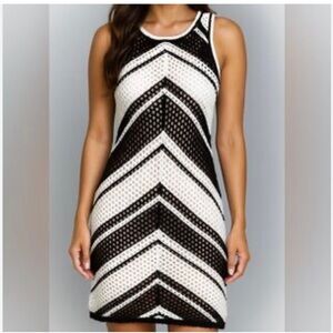 Elegant Chevron Patterned Mini Dress